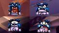 The different facial expressions on Muggshot's health meter
