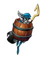 Sly Sneaking Inside Barrel Artwork From Sly Cooper and the Thievius Raccoonus.